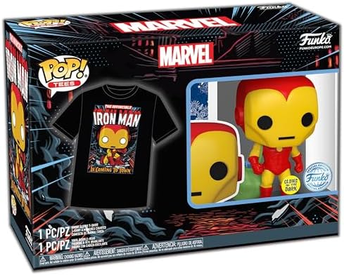 Funko Pop Toy Figure - Iron Man - Marvel Comics - T-Shirt - Clothes with Collectable Vinyl Figure