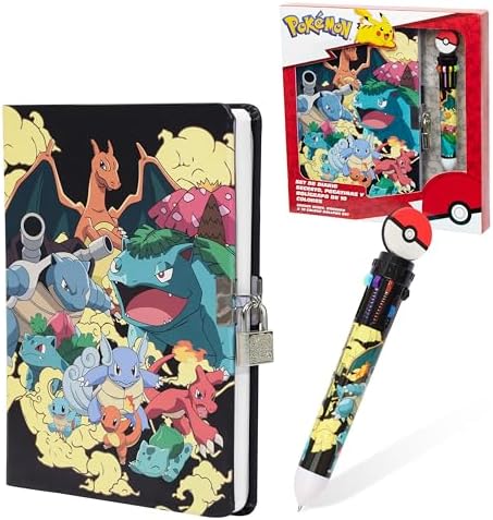 Pokemon Notebook Set for Teens Diary with Lock or Journal Pen Set Anime GiftsNotebookSet