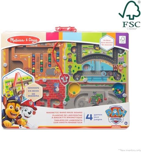 Melissa & Doug Melissa Doug PAW Patrol Wooden 4-in-1 Magnetic Wand Maze Board - FSC