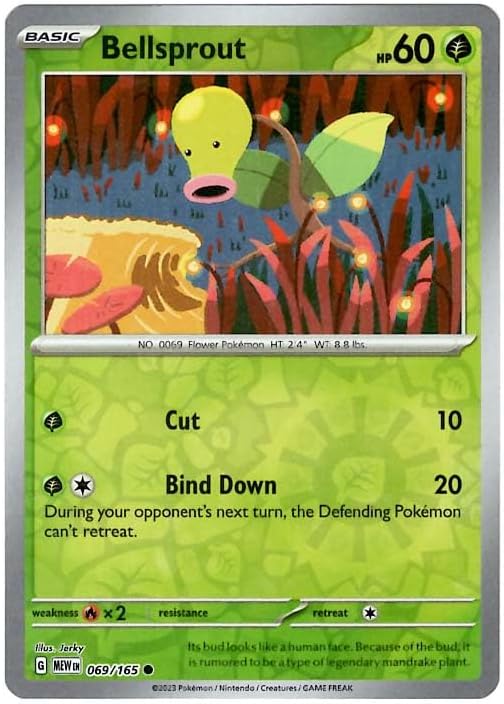 Pokemon - Bellsprout 069165 - Pokemon 151 - Reverse Foil - Single Card