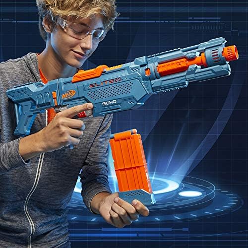 Nerf Elite 2.0 Echo CS-10 Blaster - 24 Official Darts 10-Dart Clip Removable Stock and