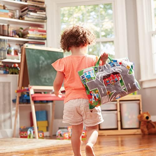 Melissa & Doug Melissa Doug Take-Along Town Play Mat 19.25 x 14.25 inches With 9 Soft Vehicle