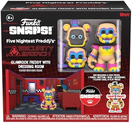 Funko Five Nights at Freddy's FNAF Snap Glamrock Freddy with Dressing Room - Collectable Vinyl Figure