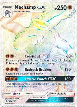 Pokemon Machamp-GX - 154147 - Secret Rare - Sun Moon Burning Shadows