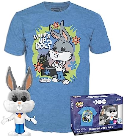 Funko Pop Tee Bugs Bunnya as Fred Jonesa Flocked - Large - L - T-Shirt - Clothes with