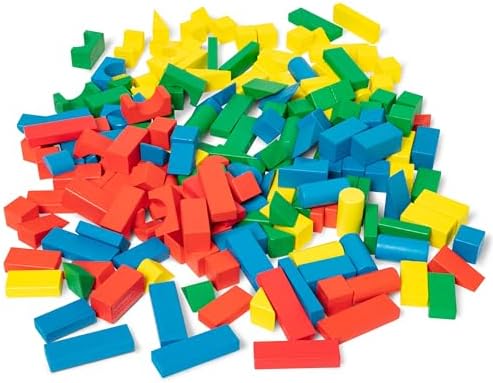 Melissa & Doug Melissa Doug Wooden Building Block Set - 200 Blocks in 4 Colors and 9