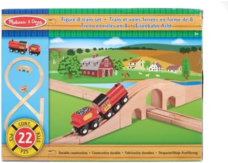Melissa & Doug Melissa Doug Classic Wooden Figure Eight Train Set 22 pcs