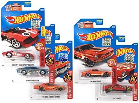 Hot Wheels Muscle Car Madness 5 Pack Random Diecast Bundle Set with Various Corvettes
