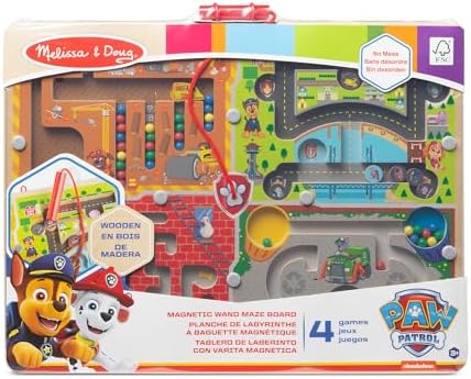 Melissa & Doug Melissa Doug PAW Patrol Wooden 4-in-1 Magnetic Wand Maze Board - FSC