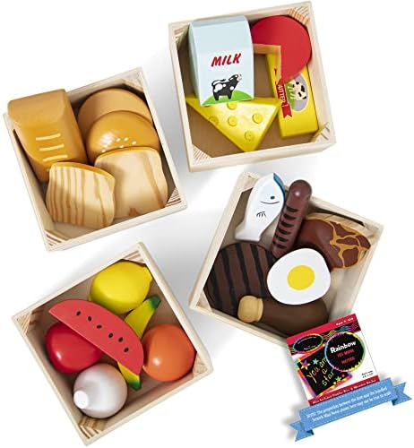 Melissa & Doug Melissa Dougi Food Groups Wooden Play Food Set 1 Theme Compatible MD