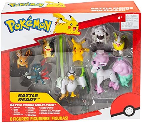 Pokemon Figure Battle Ready 8-Pack Toy Set - Sword and Shield - 4.5 Ponyta 2 Pikachu