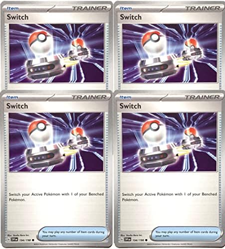 Pokemon Switch 194198 - Scarlet Violet - Pokemon Trainer x4 Card Lot - Playset 4X
