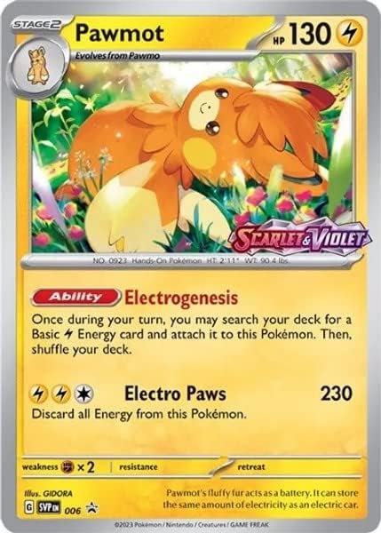 Pokemon - Pawmot SVP006 - Scarlet Violet - Build Battle Promo Card - Prerelease