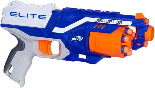 NERF Disruptor Elite Blaster - 6-Dart Rotating Drum Slam Fire Includes 6 Official Nerf