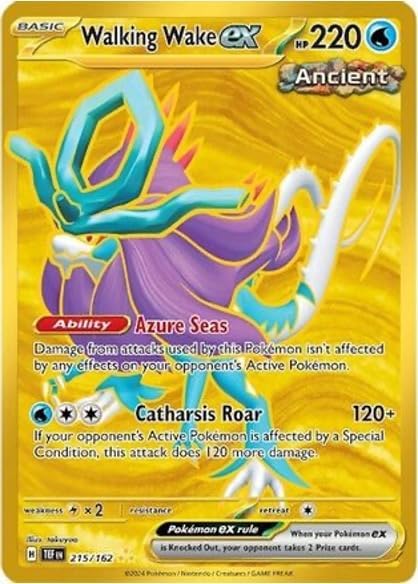 Pokemon - Walking Wake ex - 215162 - Temporal Forces - Hyper Rare Gold - Foil Card