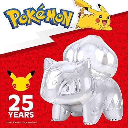 Pokemon 25th Celebration 3-inch Silver Bulbasaur Figure - Pokemon Fan Must Have Toy -