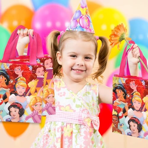 Disney Princess Party Favor Bag Set - 12 Pack of 8 Princess Party Goodie Bags for Bulk