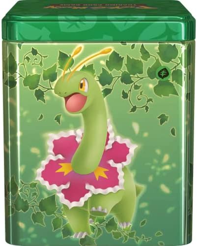 Pokemon TCG Grass Stacking Tin 3 Booster Packs Coin
