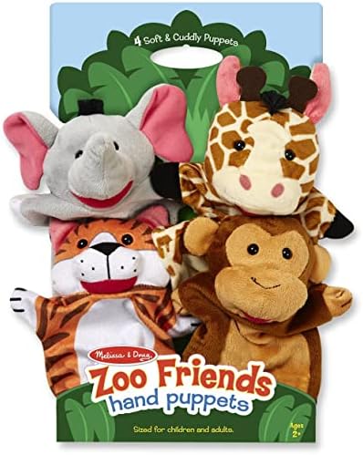Melissa & Doug Melissa Doug Zoo Friends 4-Piece Hand Puppets Gift Set 1 Theme Compatible