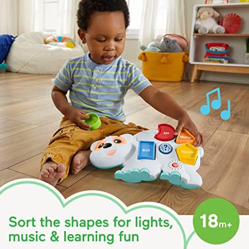 Fisher-Price Toddler Learning Toy Linkimals Puzzlin' Shapes Polar Bear with Lights Music