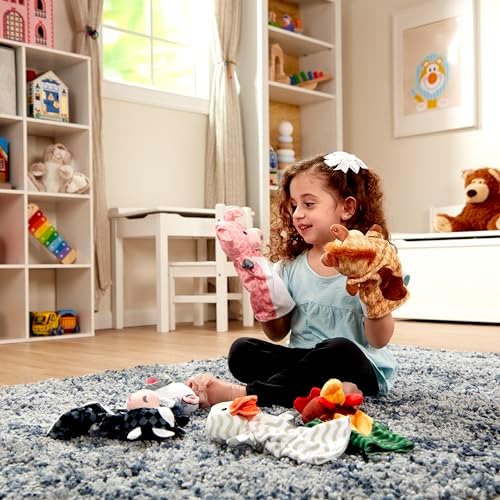 Melissa & Doug Melissa Doug Barn Buddies Hand Puppets Set of 6 Cow Sheep Horse Duck