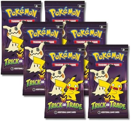 Pokemon 2023 Trick or Trade Mimikyu Pikachu 6 Mini Booster Packs