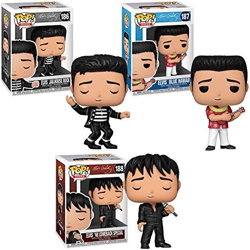 Funko Rocks POP Elvis Collectors Set - Jailhouse Rock Blue Hawaii 68' Comeback Special