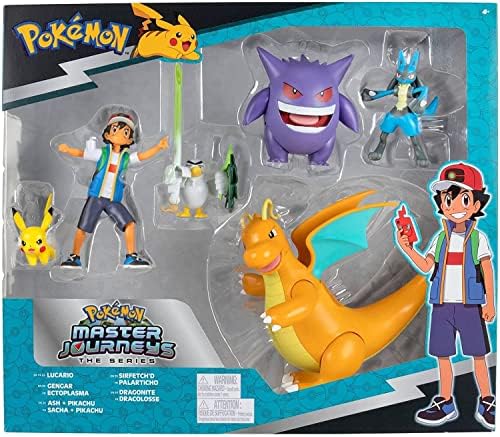 Pokemon Battle Fig Journeys Multipack 5pk 3'' Lucario Sirfetchd and 4.5'' Ash Pikachu