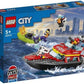 LEGO City Fire Rescue Boat 60373 Toy Floats on Water with Jetpack Dinghy and 3