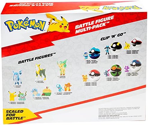 Pokemon Figure Battle Ready 8-Pack Toy Set - Sword and Shield - 4.5 Ponyta 2 Pikachu