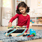 Melissa & Doug Melissa Doug Mega Race-Car Carrier - Wooden Tractor and Trailer With 6