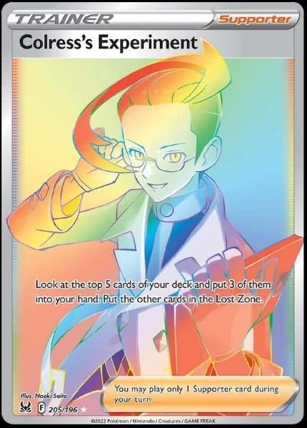 Pokemon - Colress's Experiment 205196 Lost Origin - Full Art Trainer - Secret Rainbow