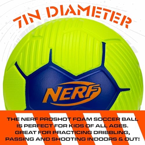 Nerf Foam Mini Soccer Ball - Proshot Youth Soft Mini Foam Soccer Ball - 7 Inch Indoor