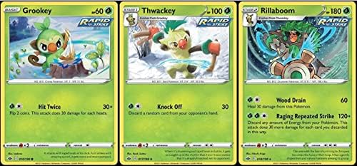 Pokemon Rillaboom 018198 Chilling Reign - Evolution Pokemon Card Lot - Rapid Strike -