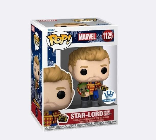 Funko Pop Marvel The Guardians of the Galaxy Holiday Special - Star-Lord with Groot Vinyl