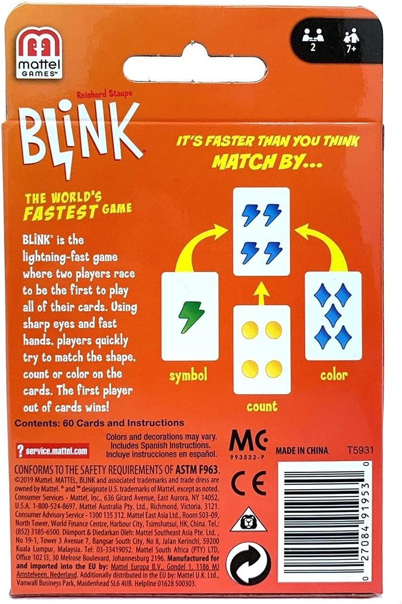 Mattel Blink Card Game Size Ea