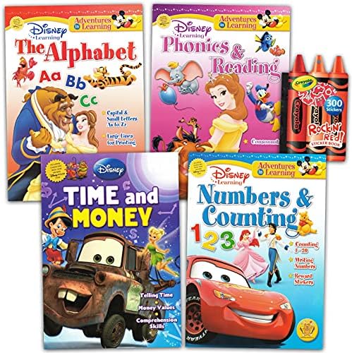Disney Princess Activity Workbooks - Set of 4 Preschool Pre-k Kindergarten 1st Grade