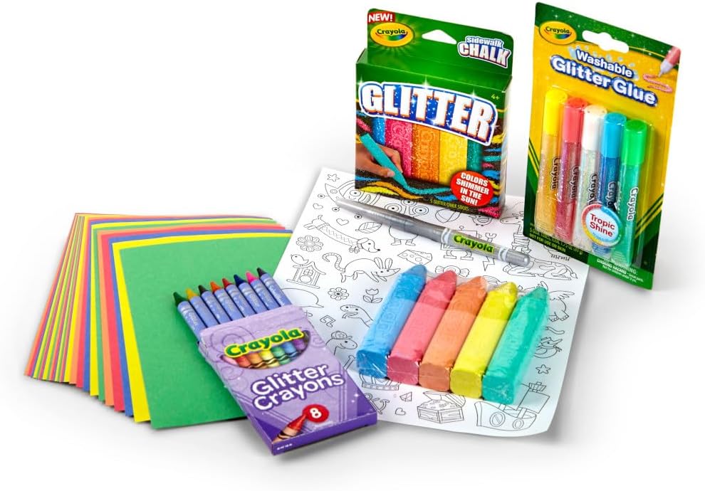Crayola All That Glitters Art Case 50pcs Glitter Crayons Coloring Supplies Art Set Gifts