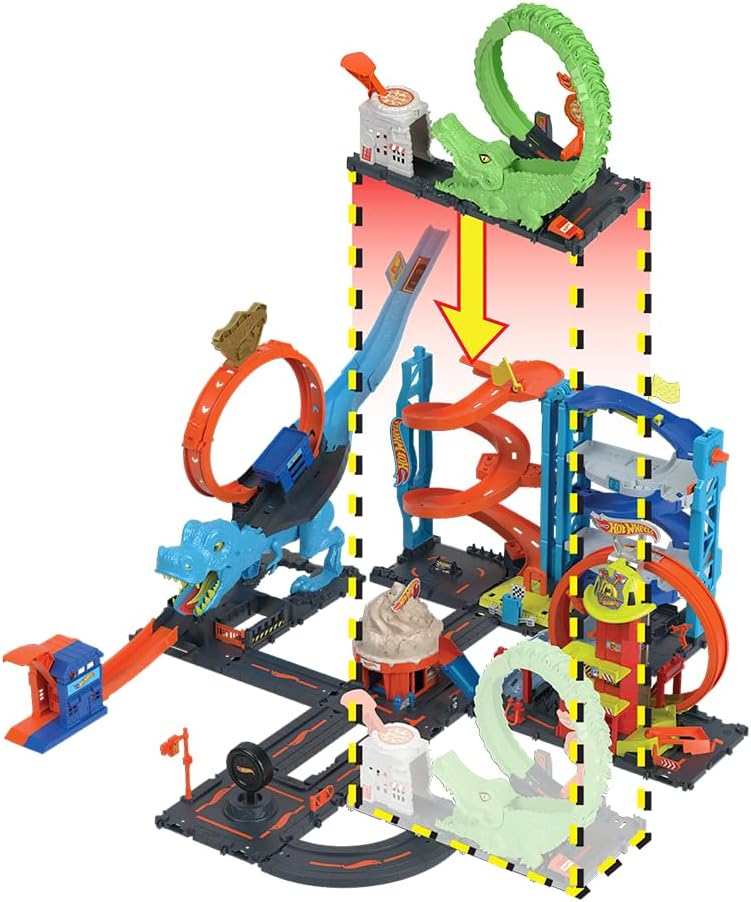 Hot Wheels Toy Car Track Set Gator Loop Attack Playset