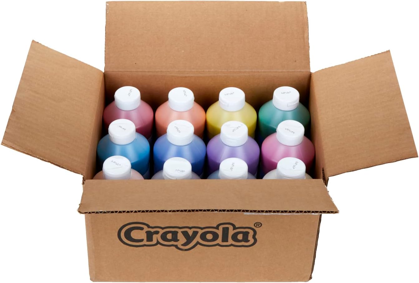 Crayola Washable Paint 12ct Bulk Paint Set for Nontoxic Paint Craft Supplies Teacher