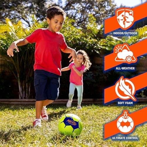 Nerf Foam Mini Soccer Ball - Proshot Youth Soft Mini Foam Soccer Ball - 7 Inch Indoor