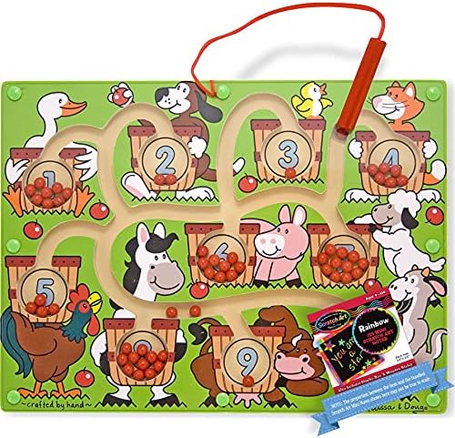 Melissa & Doug Number Maze Wooden Activity Board 1 Theme Compatible MD Scratch Fun