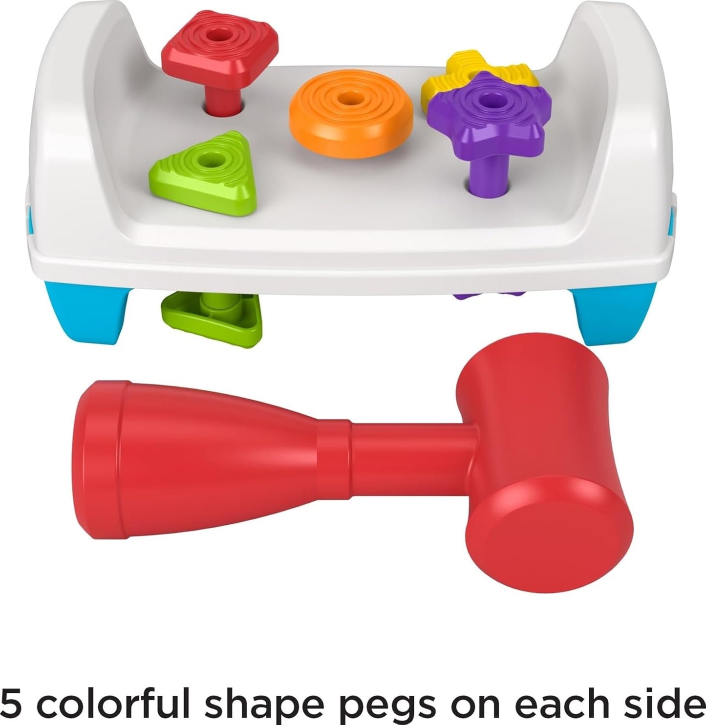 Fisher-Price Toddler Toy Tap Turn Bench Pretend Tools 2-Sided Construction Set