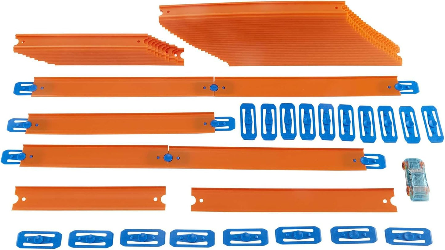 Hot Wheels Toy Car Mega Track Set Pack 87 Component Building Parts for 40-ft of Track 164 Scale Vehicle
