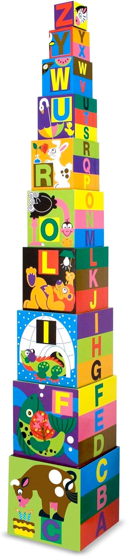 Melissa & Doug Melissa Doug Deluxe 10-Piece Alphabet Nesting and Stacking Blocks - FSC