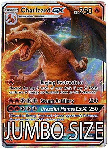 Pokemon Jumbo Size - Charizard GX - SM195 - Detective Pikachu Promo Card - Holo FOIL