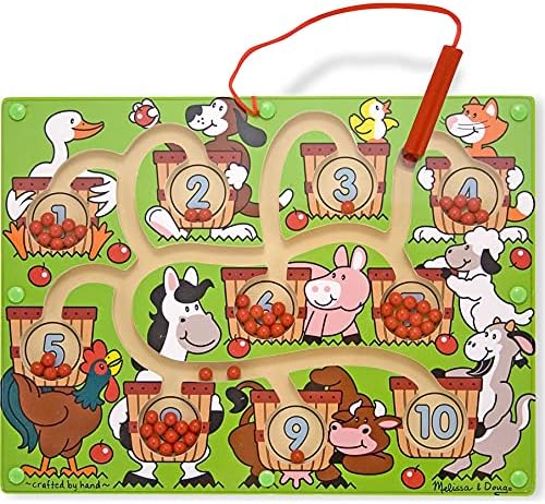 Melissa & Doug Number Maze Wooden Activity Board 1 Theme Compatible MD Scratch Fun