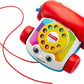 Fisher-Price Toddler Pull Toy Chatter Telephone Pretend Phone with Rotary Dial and Wheels