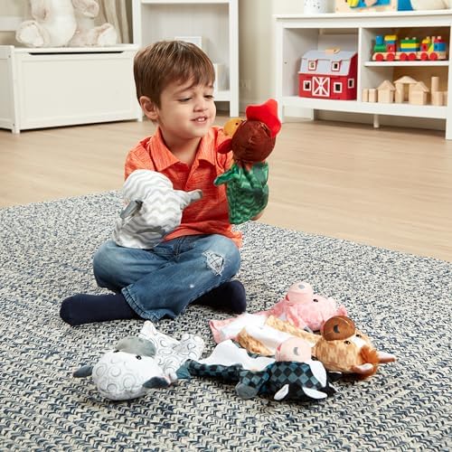 Melissa & Doug Melissa Doug Barn Buddies Hand Puppets Set of 6 Cow Sheep Horse Duck