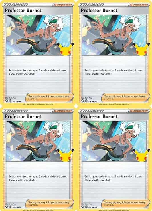 Pokemon Professor Burnet SWSH167 - Black Star Promo - Pokemon Trainer Card Lot - Playset